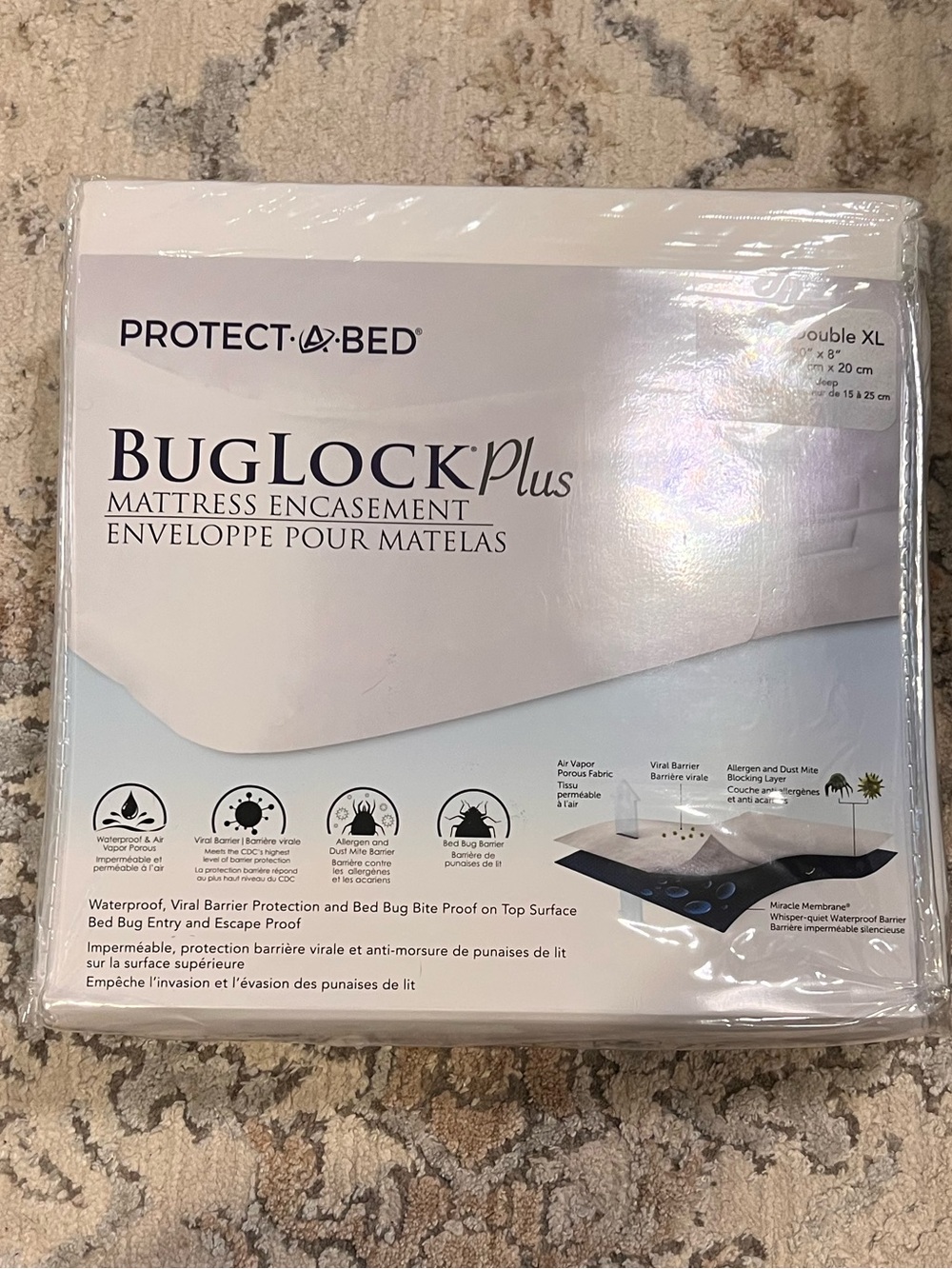 BugLock Plus Mattress Encasement - White/Cream